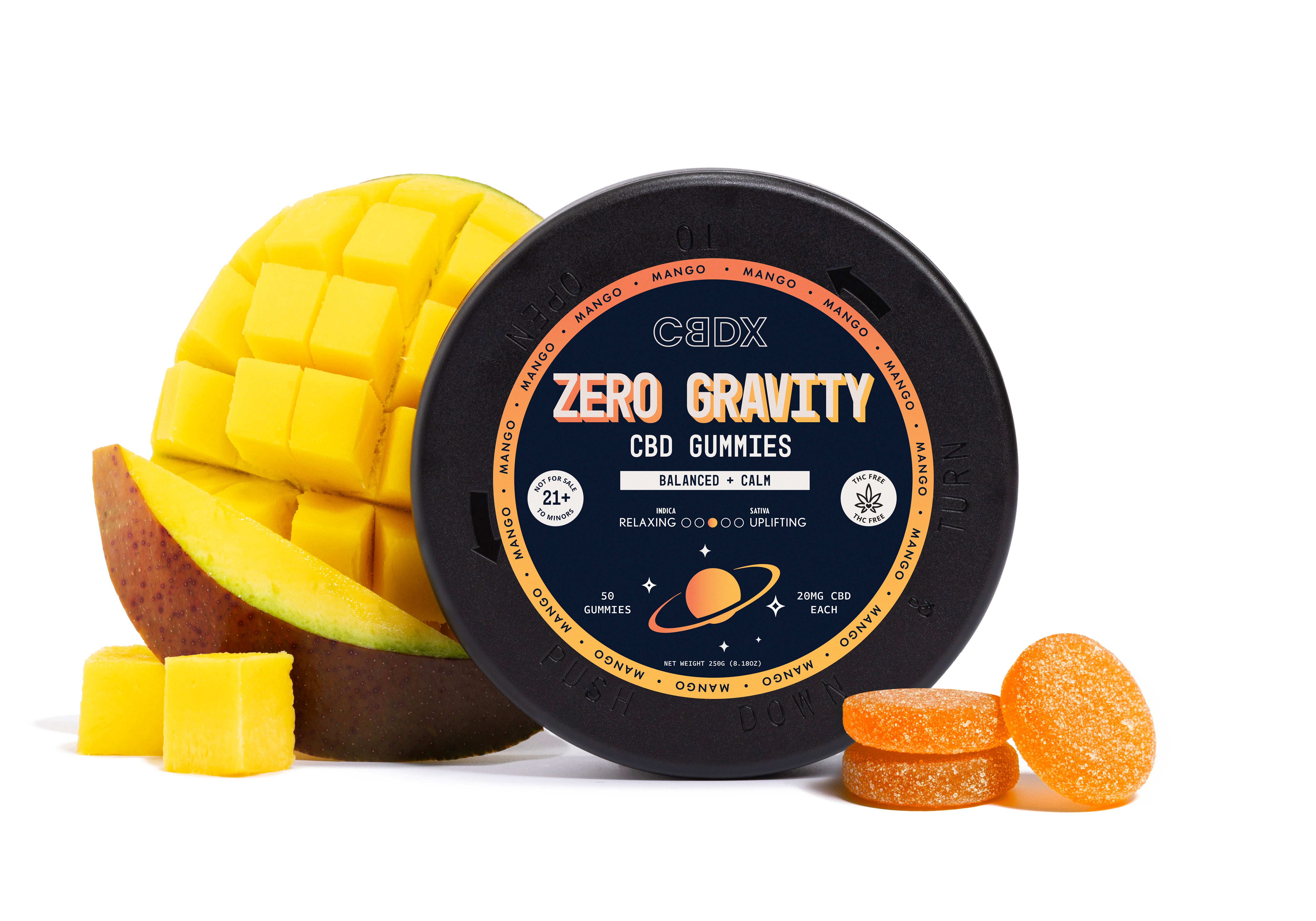 Zero Gravity CBD Gummies – 20 mg CBD | Non-THC Relaxation – CBDX