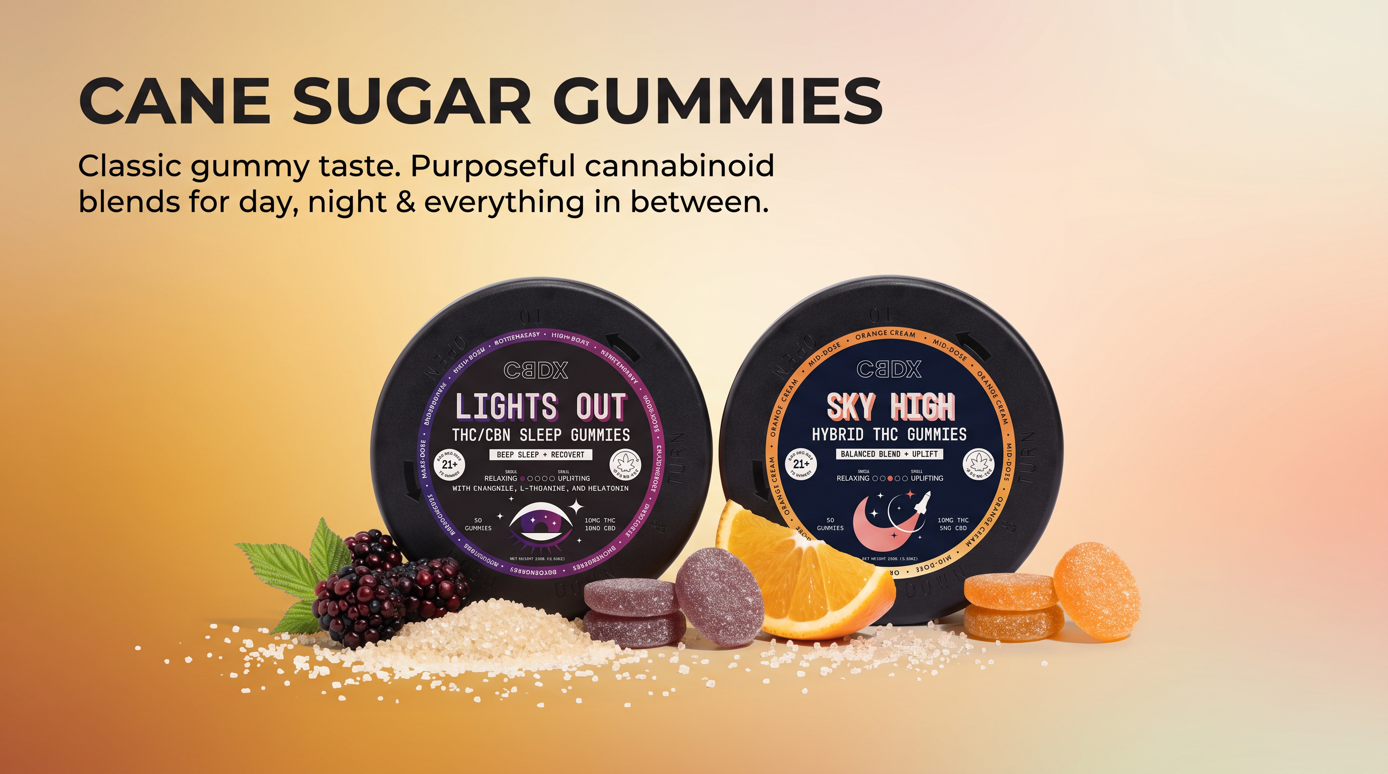 Premium Cane Sugar THC Gummies - CBDX.com