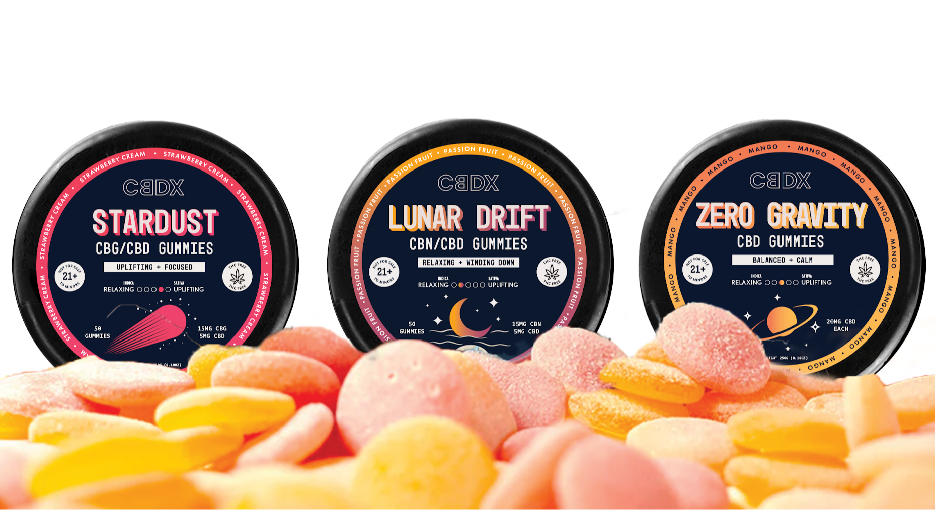THC Free Gummy Bundle Sampler Pack CBDX