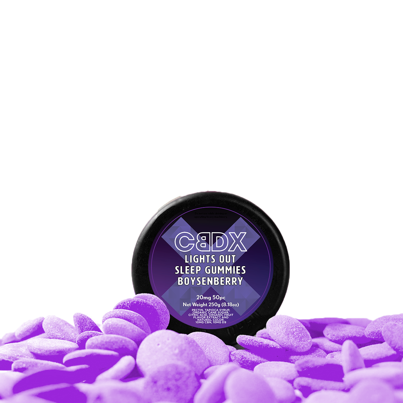 Lights Out - THC/CBN Sleep Gummies (Cane Sugar) 50 Count