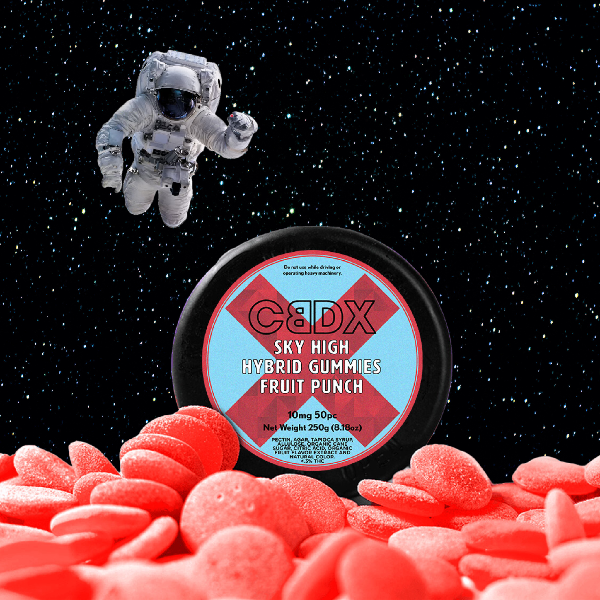 "Sky High" Hybrid THC Gummies - 50 Count