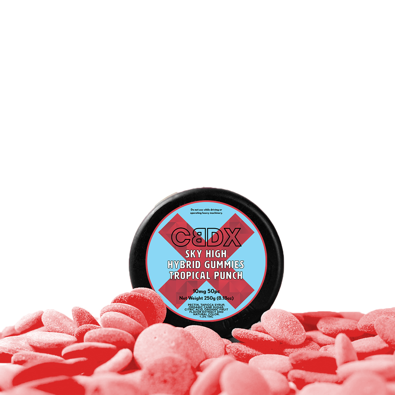 Sky High – Hybrid THC Gummies (Cane Sugar) 50 Count