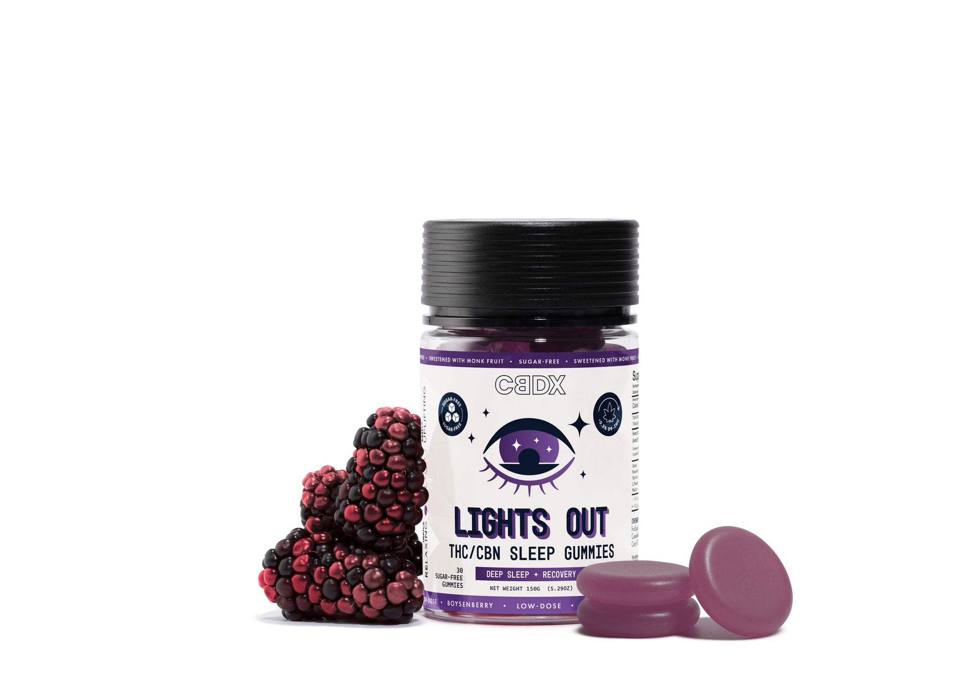 Lights Out - Sleep THC Edibles | Sugar-Free Sleep Gummies with Monk Fruit | CBDX CBDX.com Lights Out - Sleep THC Edibles | Sugar-Free Sleep Gummies with Monk Fruit | CBDX CBDX.com