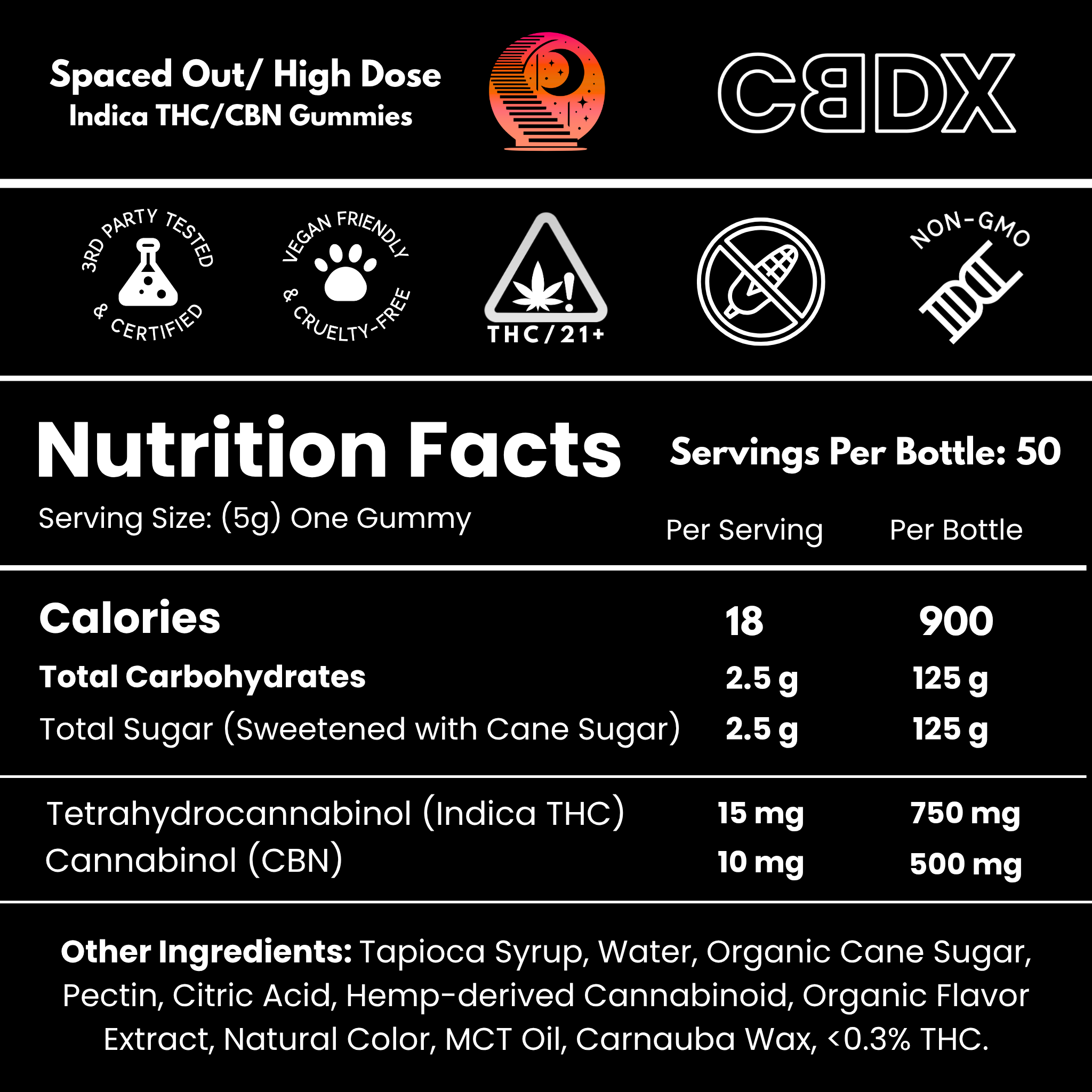 Spaced Out - Indica THC Gummies