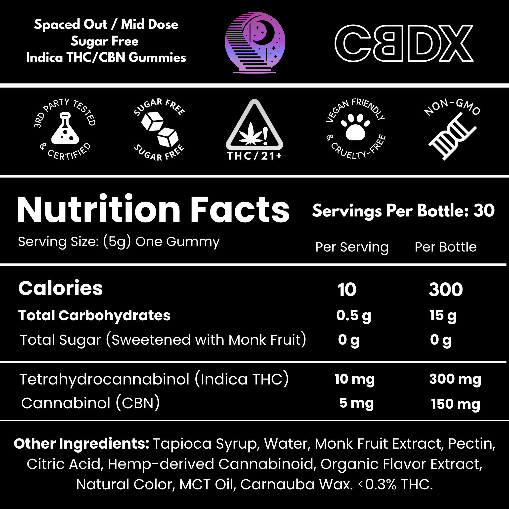 Spaced Out - Sugar Free THC Gummies