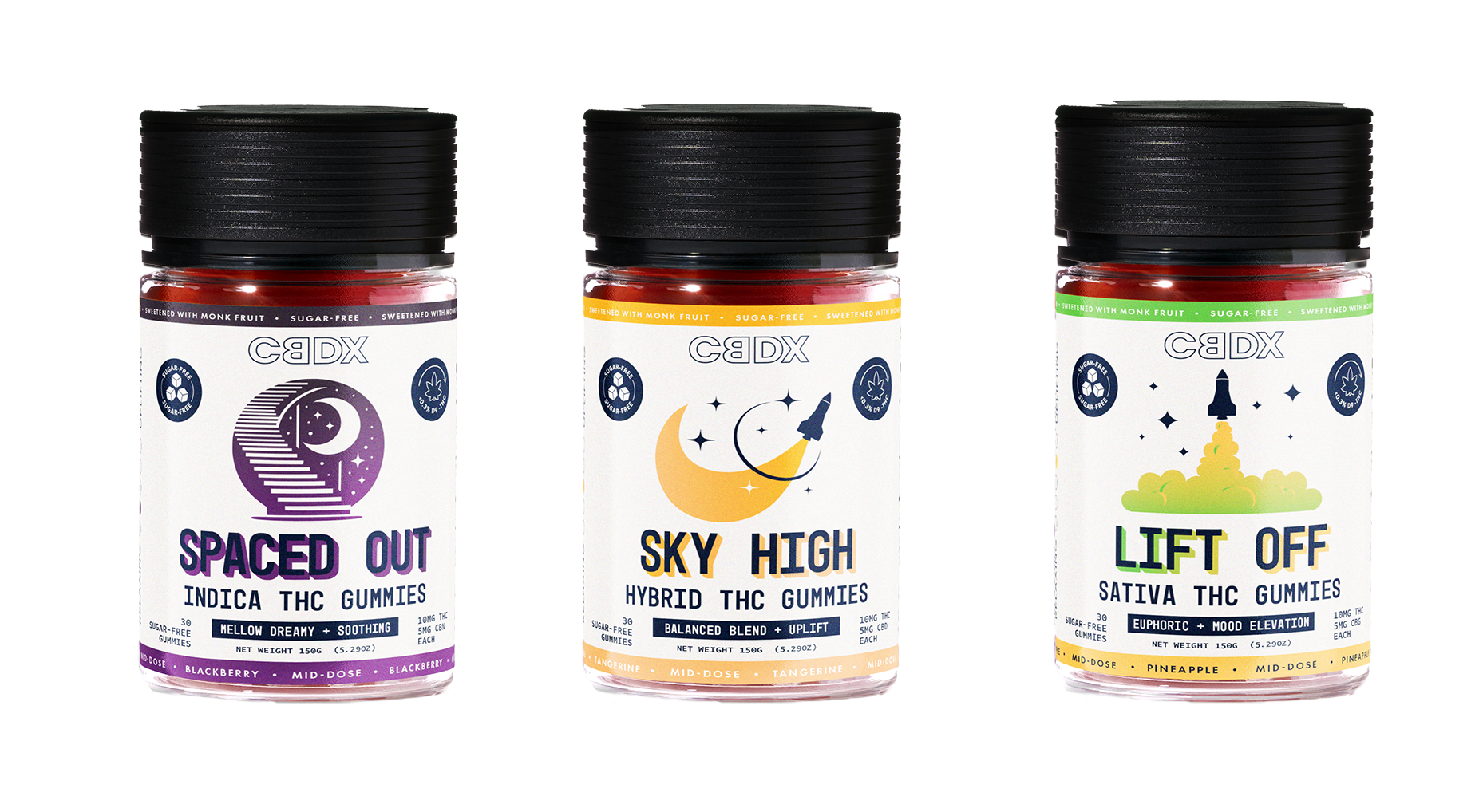 Sugar-Free THC Edibles | Premium 3 Gummy Flight Bundle | CBDX Sugar-Free THC Edibles | Premium 3 Gummy Flight Bundle | CBDX