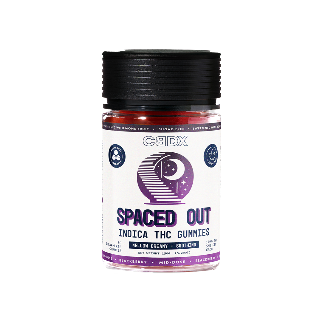 Sugar free Spaced Out gummies blackberry CBDX