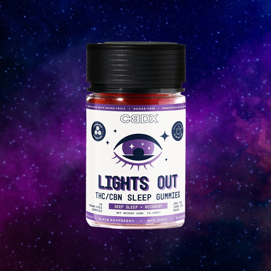sugar-free Mid-dose Lights Out Gummies CBDX