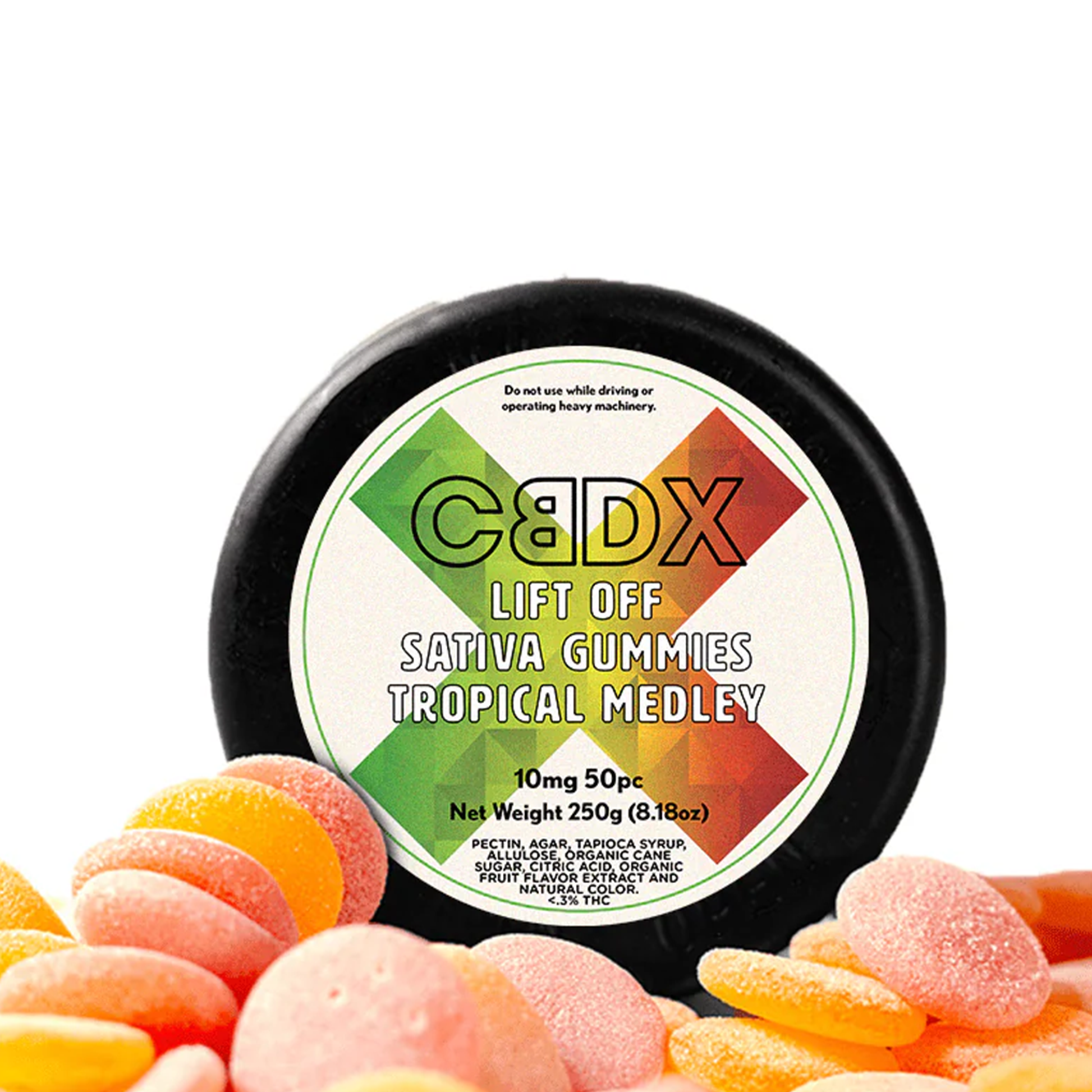 Lift Off – Sativa THC Gummies (Cane Sugar) 50 Count