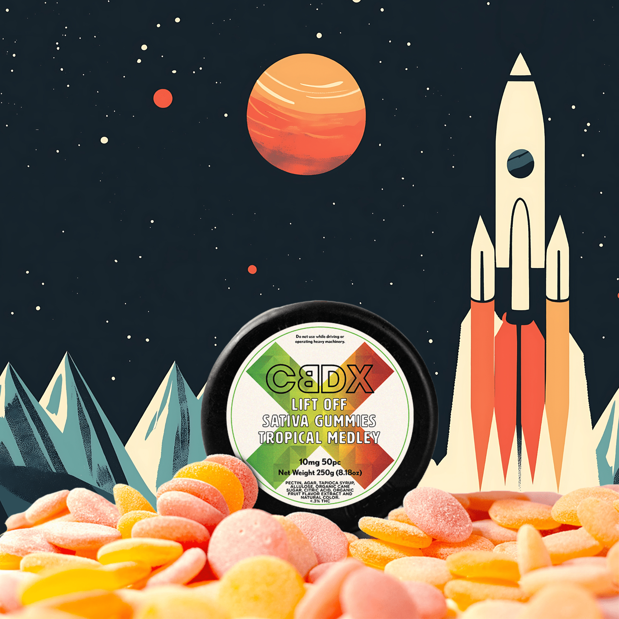 Lift Off - Sativa THC Gummies 50x - CBDX.com