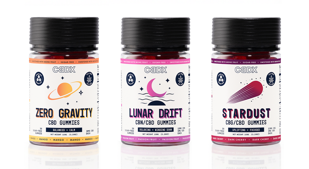 CBDX Non-THC Flight Pack: CBG, CBD, and CBN Gummies Bundle