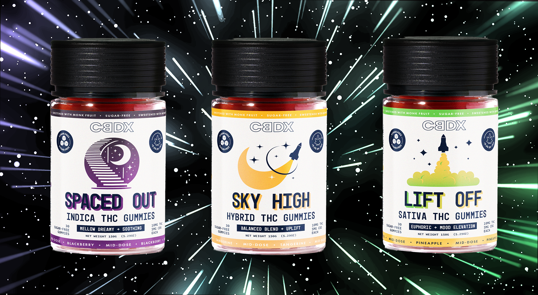 Sugar-Free THC Edibles | Premium 3 Gummy Flight Bundle | CBDX CBDX.com Sugar-Free THC Edibles | Premium 3 Gummy Flight Bundle | CBDX CBDX.com